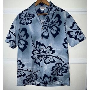 Pacific Legend Apparel Men's Hawaiian Shirt Medium Blue